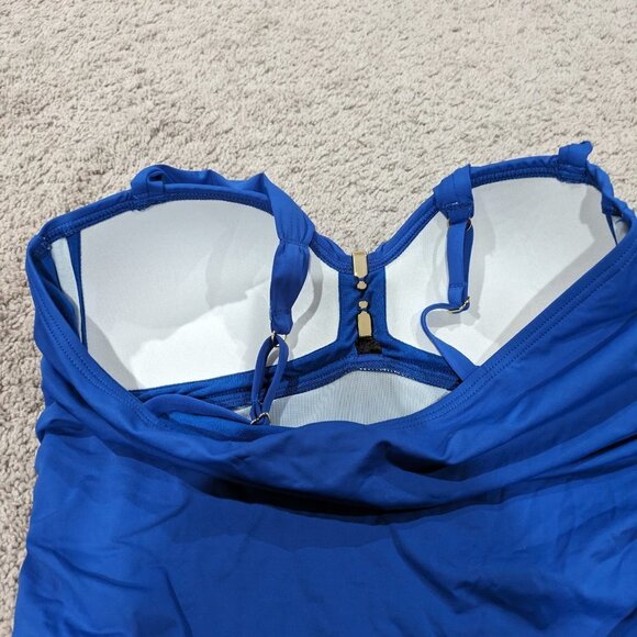 Tommy Bahama Tankini Top Vivid Blue Size M with Gold detail - Picture 6 of 6